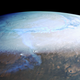 The onset of spring at the Martian north pole.